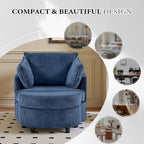 Vanity Accent Chair Swivel Living Room Chairs Curve Back Reading Chair with Armrest, Lounge Chair with Ottoman for Bedroom
