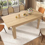 jiteentarou Extendable Dining Table for 6-10 People from 59in to 86in, 86inch Long Expandable Tables for Small Spaces, Wooden Adjustable Tables for Dining Room, Kitchen, Living Room, Oak