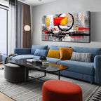 Abstract Art Work for Wall Decor - Colorful Living Room Paintings for Wall Decor Ready to Hang Size 29" x 59"