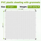 Greenhouse Cover,Clear Greenhouse Plastic Covering, 16Mil Thickness Heavy Duty Clear tarp for Chicken coop,Gardening,Farming, Greenhouse Plastic sheeting with Grommets (White, 20ft*30ft)