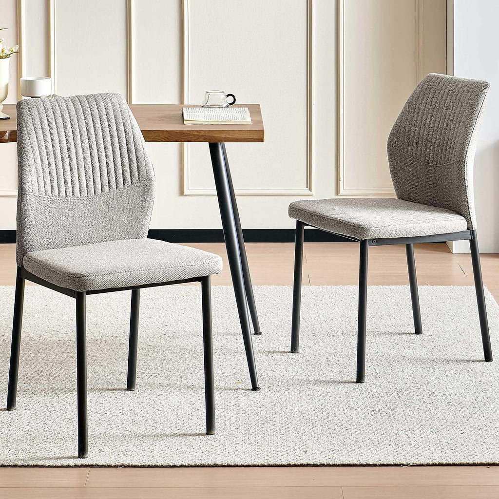 Dining Table Set for 4, Rectangle Dining Room Table Set for Small Spaces, Wood Kitchen Table and Chairs Set, Upholstered Table Chair Set, Light Brown