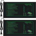Seedling Heat Mat for Seed Starting,10" x 20.75" Waterproof Heating Pad for Indoor Plants Germination (Black 2 Pack)