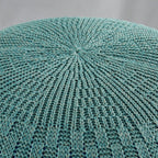 ARTPLAN Round Knit Pouf Hand Knitted,Outdoor Ottoman Foot Rest,Boho Home Decor for Living Room-Bedroom