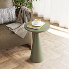 COZAYH Small Pedestal End Table Round Farmhouse Martini Table Wood Plant Stand Rustic Drink Table for Small Space Living Room, Sage Green
