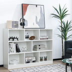 Tangkula 8-Cube Bookcase, Wood 3 Tier Open Storage Bookshelf, Modern Multipurpose Display Cabinet for Living Room, Study, Reading Nook, 48 x 12.5 x 36.5 Inch, White