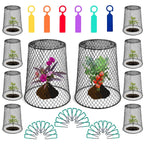 Feel Natural 10Pcs"9.25x9.45"Chicken Wire Cloches Plant Cover,Plant Cage,Plant Protectors from Animals,Plant Covers from Animals,with 30Pcs Landscape Staples&20Pcs Garden Plant Label.