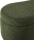 Bailey Boucle-Style Curved Storage Accent Bench