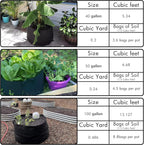 Gardzen 2-Pack 40 Gallon Grow Bags, Aeration Fabric Pots with Handles, Pot for Plants