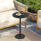 YATINEY Round Side Table, Small Drink Table, Pedestal Martini Table, End Table for Small Spaces in Living Room, Bedroom, Dormitory, Black ET30BB