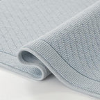 Arkwright 2 Piece 100% Cotton Bathroom Rug Set - High Absorbent Stylish Textured Woven Design Bath Mat, Slip Resistant Backing for Shower and Bathtub Floor, 17x24 & 20x32 in - Blue