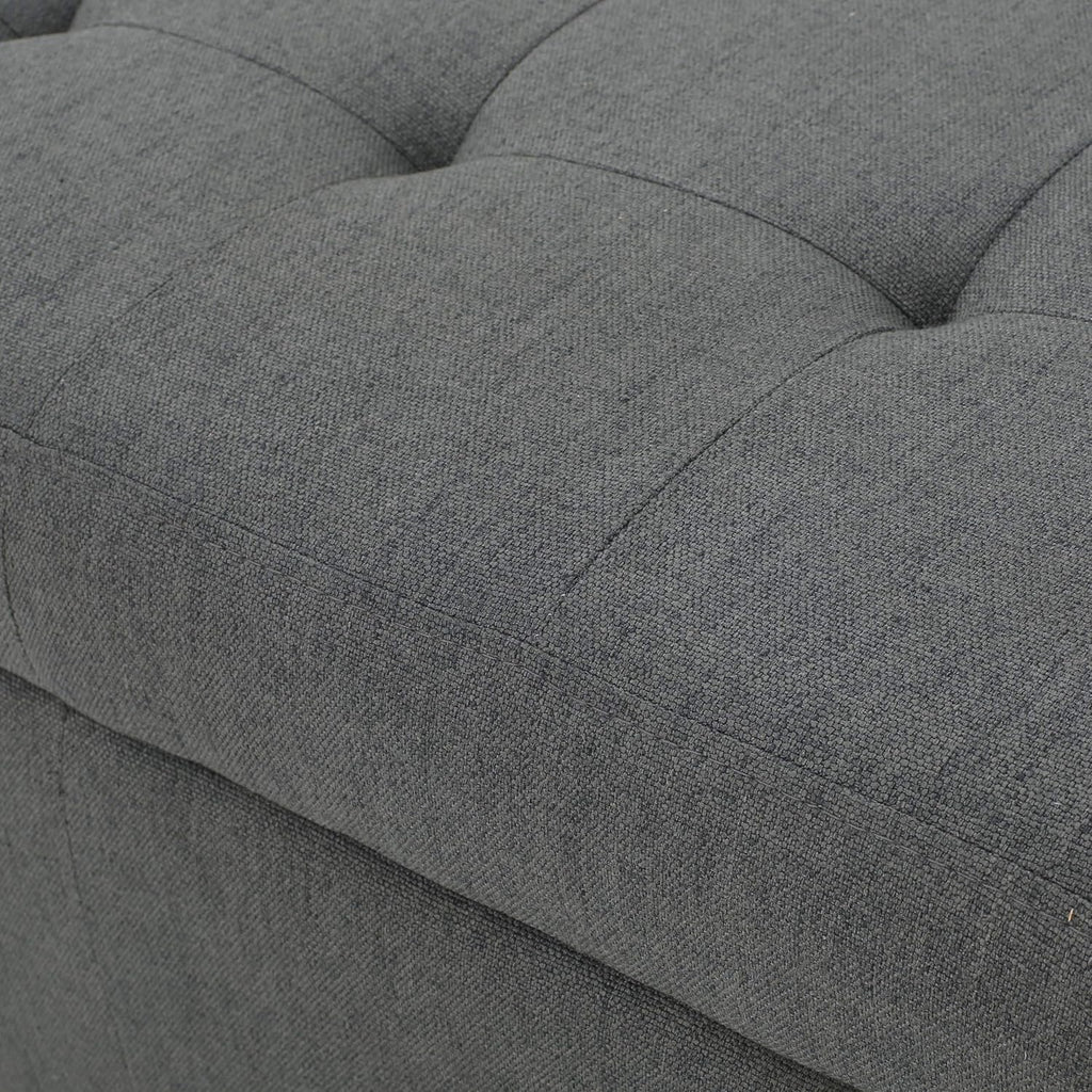 Christopher Knight Home Guernsey Fabric Storage Ottoman, Charcoal 20x50.25x16.75 inches