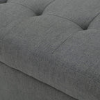 Christopher Knight Home Guernsey Fabric Storage Ottoman, Charcoal 20x50.25x16.75 inches