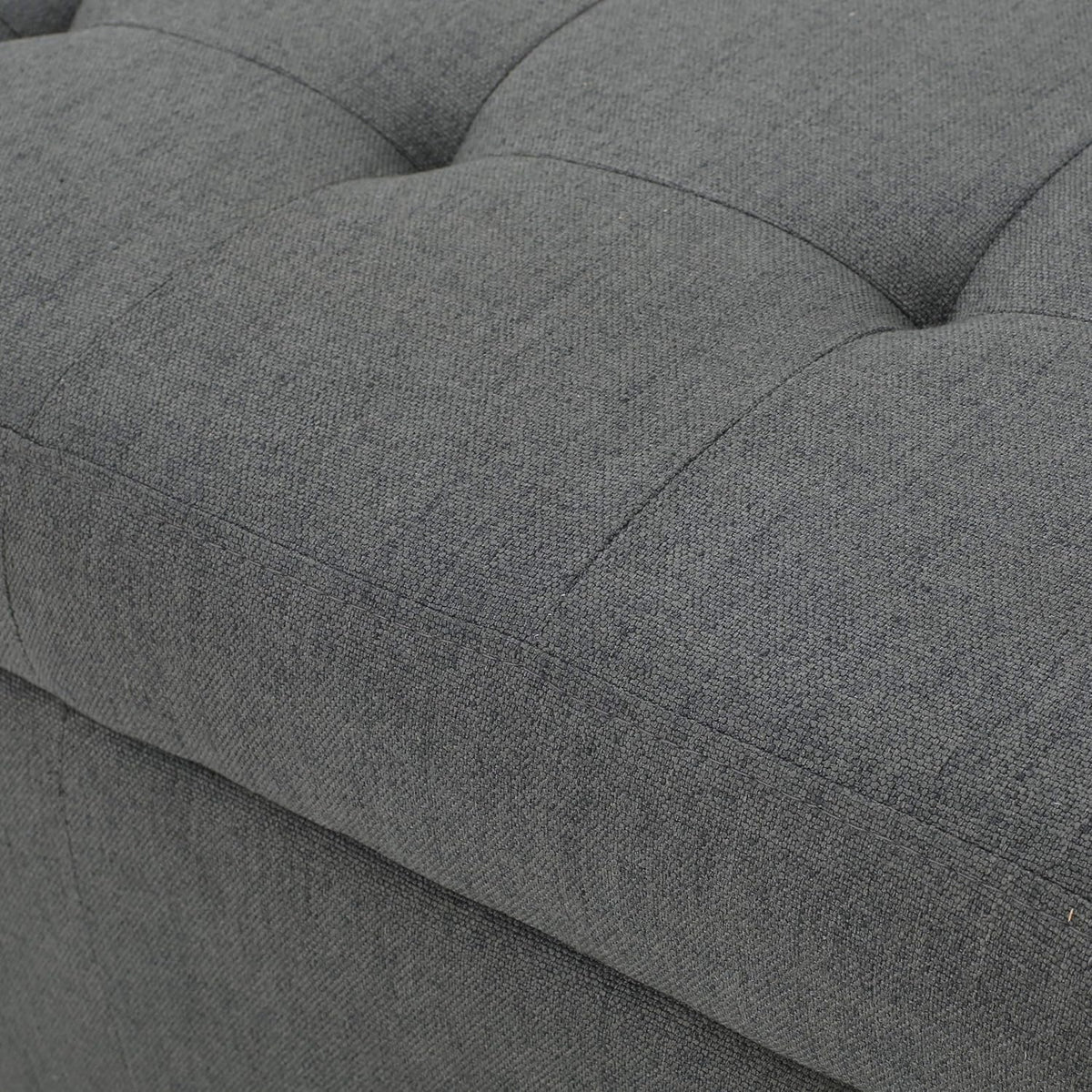 Christopher Knight Home Guernsey Fabric Storage Ottoman, Charcoal 20x50.25x16.75 inches