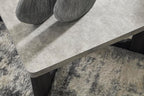 GTU Furniture Contemporary MDF Square 3-Piece Coffee Table Set, Cocktail Table with 2 Matching End Tables, Two-Tone Gray Finish for Living Room