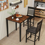 Giantex Square Dining Table for 2-4, 30"x30"x36" Kitchen Table with Solid Rubber Wood Frame, 220lbs Capacity, Space-Saving Dinner Tables for Small Space, Dining Room, Living Room, Pub (Brown + Black)