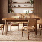 Tribesigns 63-Inch Solid Wood Oval Dining Table, Farmhouse Dinner Table with Sturdy Base for 4-6, Rustic Kitchen Table for Dining Room, Apartment, Living Room