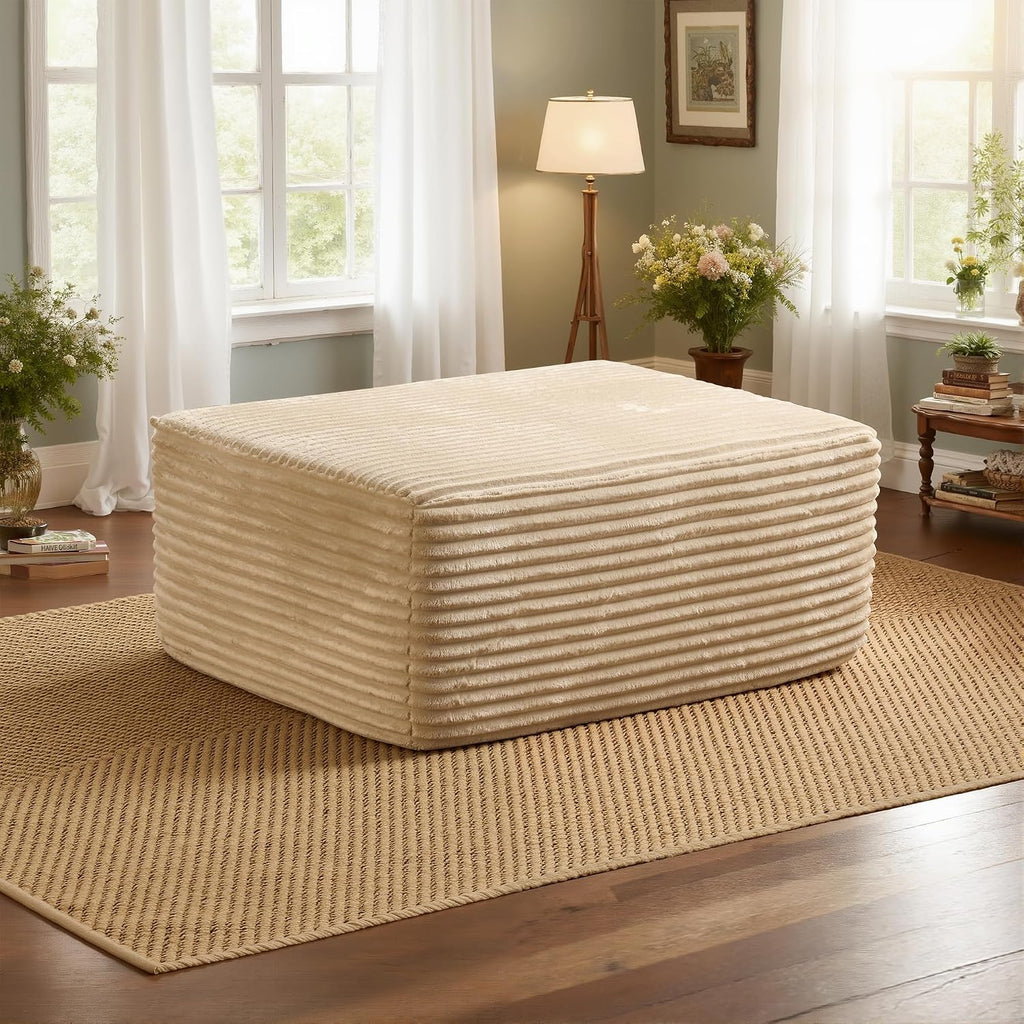 37.1" Ottoman for Couch, Memory Foam Cloud Sectional Couch for Living Room Foot Stools No Assembly Require (Beige, Ottoman)