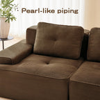 Oversized Modular Sectional Sofa, Modern V Shaped Corner Couch with Ottoman, Comfy 5 Seater Cloud Sleeper Sofa with Deep Seat, Customizable Layout Couches for Living Room, Apartment, Brown