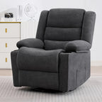 360°Swivel Rocking Chairs for Adult,Recliner Chair with Side Pockets and Cup Holders,Rocker Recliner with a Suitable for Living Rooms,Bedrooms,Grey