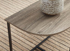 GTU Furniture Contemporary Engineered Wood Round 3-Piece Coffee Table Set, Cocktail Table with 2 Matching End Tables, Two-Tone Finish for Living Room