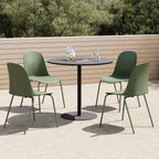 KISLOT Dining Chairs Set of 4, Plastic Outdoor Dining Room Chairs with Metal Legs, PP Anti-UV Stackable Patio Chairs with Ergonomic Back for Kitchen Swimming Pool, Easy Assembly, Green