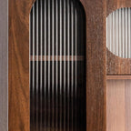 Pantry Cabinet, 71" Kitchen Buffet Hutch with Fluted Glass & Pull-Out | Fluted glass doors, pull-out shelf & deep drawer make this hutch perfect for kitchen, dining room & coffee bar organizing