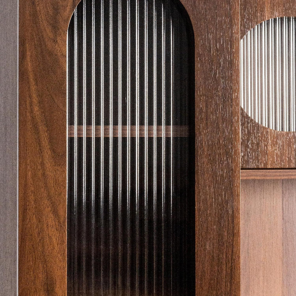 Pantry Cabinet, 71" Kitchen Buffet Hutch with Fluted Glass & Pull-Out | Fluted glass doors, pull-out shelf & deep drawer make this hutch perfect for kitchen, dining room & coffee bar organizing