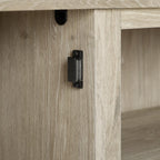 Crosley Furniture Camden Corner TV Stand for 65+ inch TVs, Entertainment Center with Storage Shelves, Frosted Oak