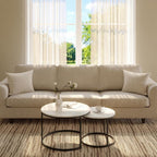 Living Room Side Table, Round Coffee Tables for Living Room, Modern Nesting Drink for Small Spaces, Set of 2 (Marble)