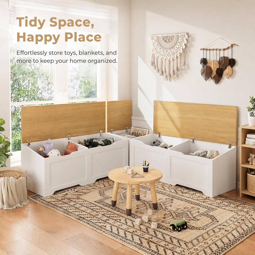 3-Piece L-Shape Storage Bench Set with Cushion, Kitchen Dining Nook Bench with Hidden Storage for Dining Room, Entryway,Backless Corner Dining Bench (White)