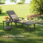 LUE BONA Outdoor Chaise Lounge, 5‑Position, 2‑Pack, Dark Gray