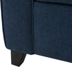 ‎GDF Studio Keiko Fabric Armed Storage Bench, Dark Blue, Dimensions: 19.75”D x 50.00”W x 20.5”H