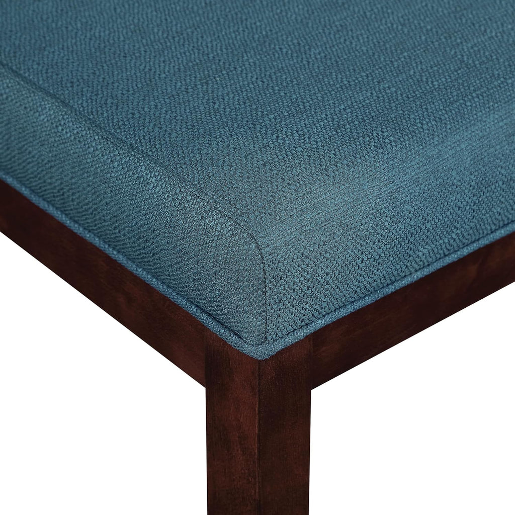 OSP Home Furnishings Dakota Upholstered Parsons Dining Chair with Espresso Finish Wood Legs, Azure Blue Fabric