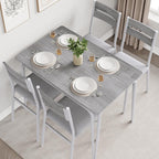 GAOMON 5-Piece Dining Table Set, Sturdy Wooden Square Table and Chair Breakfast Table Set for 4 Person,for Home or Commercial Dining Room,White+Black