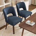 Dining Chairs Set of 2,Modern Dining Room Chairs with Thick Cushions,Linen Upholstered Kitchen Dining Chairs with Wood Legs for Kitchen Dining Room Living Room,Darkblue