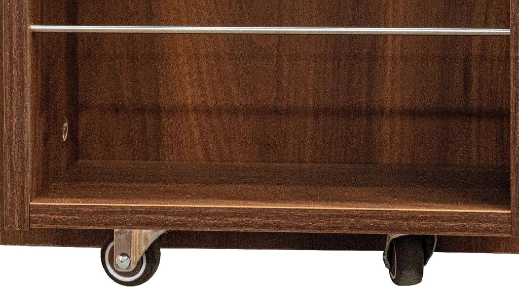 62.8" Tall Freestanding Kitchen Pantry Cabinet Farmhouse Buffet Cupboard Sideboard with Refrigerator-Style Door Storage Doors Walnut for Living Room Dining Room