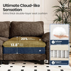 PHI VILLA Modular Sofa 5-Seat U Shaped Cloud Couch Sectional with Ottoman