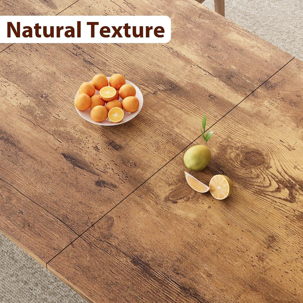 78.7 Inch Long Kitchen Table for 6-8, Dining Room Table for Kitchen Living Room, Large Rectangular Dinner Tables, Industrial Indoor Restaurant Tables with Sturdy Metal Frame(Only Table)