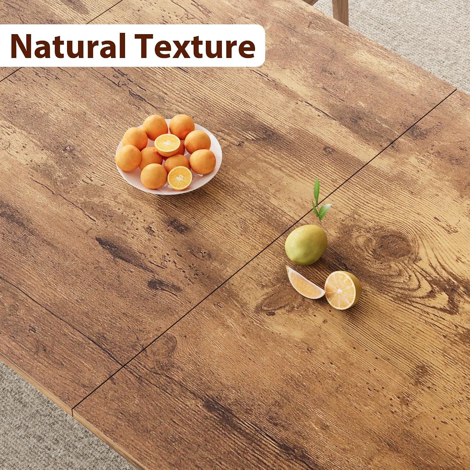 78.7 Inch Long Kitchen Table for 6-8, Dining Room Table for Kitchen Living Room, Large Rectangular Dinner Tables, Industrial Indoor Restaurant Tables with Sturdy Metal Frame(Only Table)