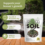 Bonsai Soil Premium All Purpose Blend | Pre-Mixed Ready to Use for Fast Drainage | Large 2.2 Quarts | Lava, Limestone Pearock, Calcined Clay and Pinebark | Made in USA