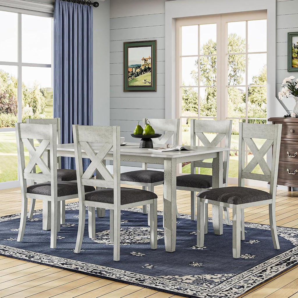 Peatuk Solid Wood Dining Chair Set of 2, Part of Dining Table Set, Mix and Match Table, Chair Sold Separately for Dining Room, Kitchen, Grey