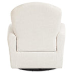 Evolur Vienna Swivel Glider with Nailhead Trim in Sweet Cream, Made from Sturdy and Sustainable FSC-Certified Wood, Easy to Assemble and Maintain, Features 360° Swivel Motion