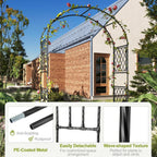 Metal Garden Arbor, Garden Arch Trellis for Climbing Plants, Decorative Archway Wedding Arch Frame for Patio, Backyard, Patio, Lawn, Pathway, Black