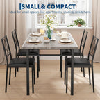 Garvee Dining Table Set for 4, Small Kitchen Table with Upholstered Chairs | Farmhouse Wood Dining Table Chairs for Kitchen Room, Small Spaces, Apartment
