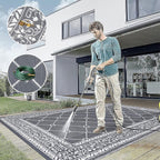 HiiARug Reversible Mat Plastic Outdoor Rugs for Patios Clearance Waterproof Plastic Straw Rug Large Area Rug for Outdoor, Porch, Patio, RV,Camping,5x7Ft, Grey