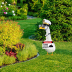 CAMDUCK 4 Pcs Porch Goose Accessories Porch Goose Sign Goose Navy Hat Eyeglasses Necktie Wooden Gooses Warning Sign Danger Guard Goose on Duty Warning Sign Goose Outfits Decor for Yard Porch Lawn