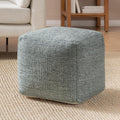 Anji Mountain 16" H x 16" W Handmade Pouf Ottoman for Living Room & Couch | Soft & Fluffy Ottoman Pouf, Lightweight, Decorative Floor Pouf Seating for Bedroom & Home Décor Accent, Green
