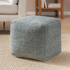 Anji Mountain 16" H x 16" W Handmade Pouf Ottoman for Living Room & Couch | Soft & Fluffy Ottoman Pouf, Lightweight, Decorative Floor Pouf Seating for Bedroom & Home Décor Accent, Green