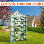 DECOHS Extra Wide 5 Tier Greenhouse Replacement Cover- 75 x 40 x 19 Inch Clear PVC Plant Gardening Greenhouse Cover with Roll-Up Zipper Door for Gardening Plants Flowers (Frame Not Include)
