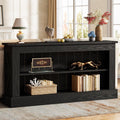 Tribesigns 63-Inch Long Console Table for Entryway, Narrow Long Entry Table with Shelves for Living Room, Farmhouse Sofa Console Behind Couch, for Foyer, Hallway, Black